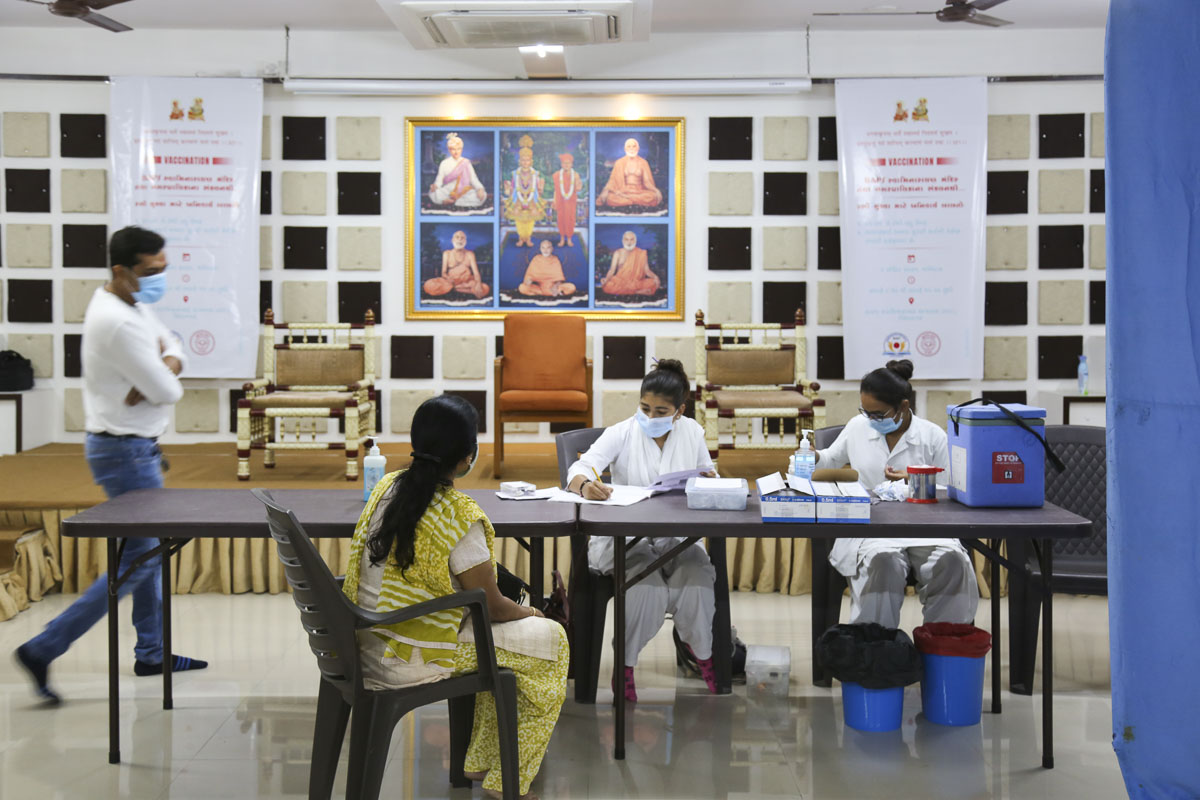 COVID-19 Vaccination Camp at BAPS Swaminarayan Chhatralaya, Vallabh Vidyanagar