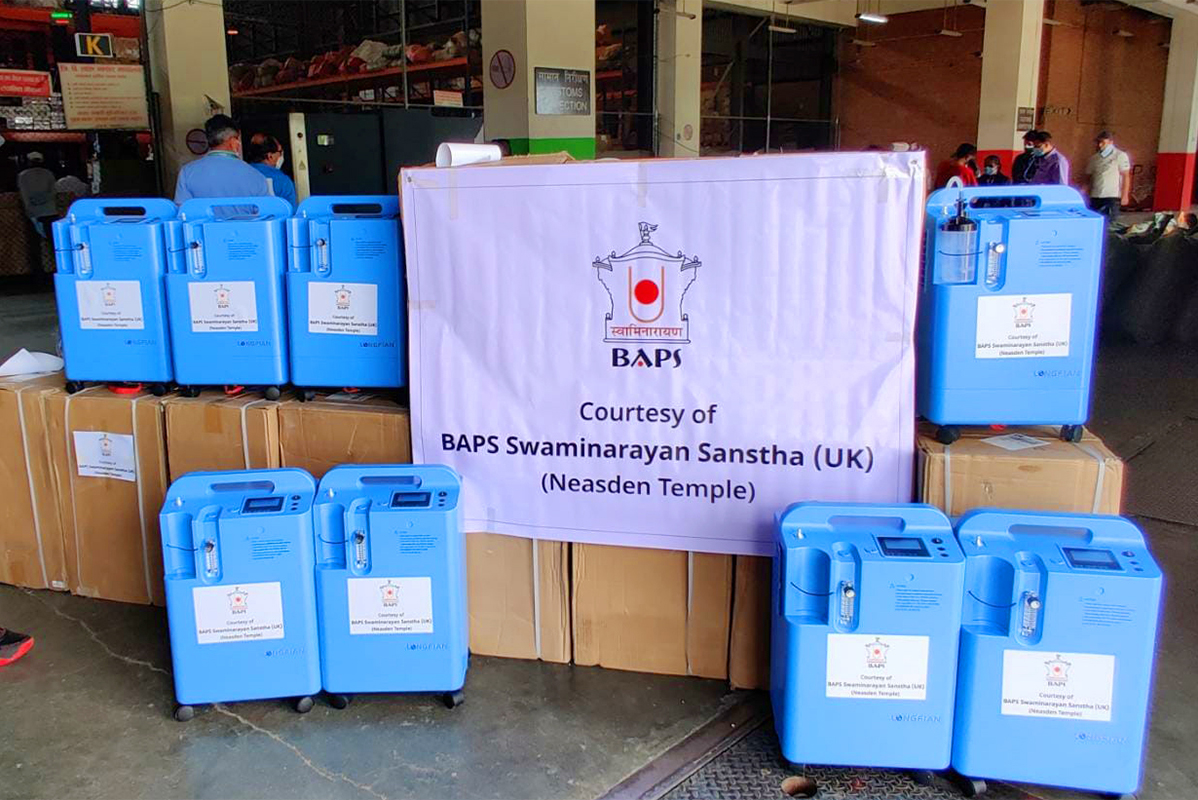 BAPS Donates 33 Oxygen Concentrators to Nepal