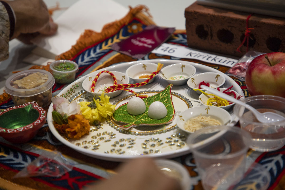 Decorative dish for the mahapuja rituals