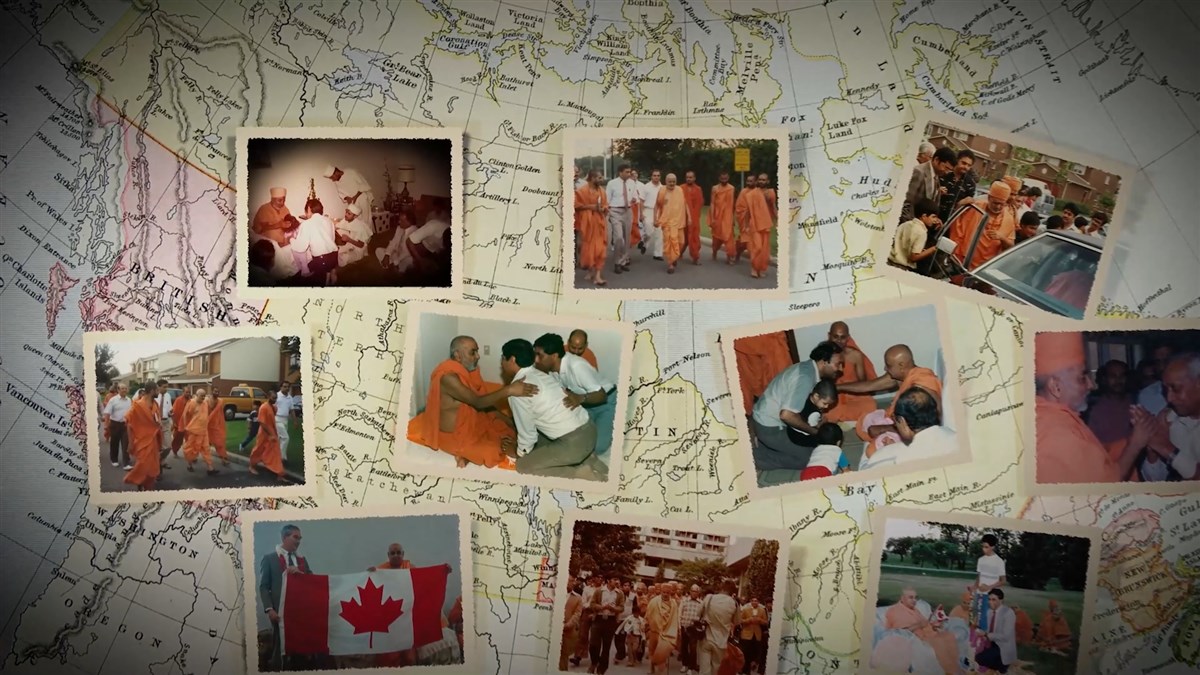 Pramukh Swami Maharaj spread satsang, instilled values, and uplifted society, in the thirteen visits he made to Canada.
