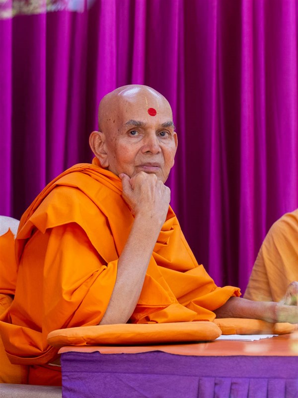 Swamishri during the afternoon assembly