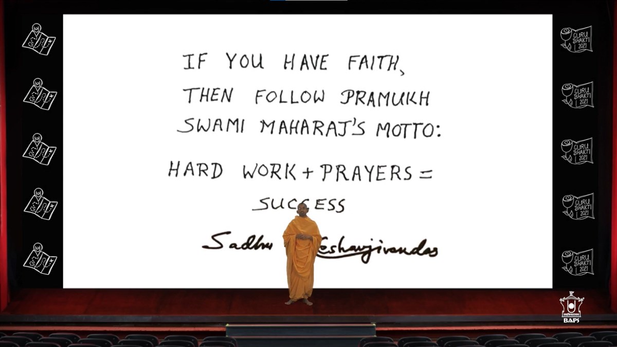 Pujya Saralyogi Swami explains how the guru guides the delegates to become better students, son-daughter