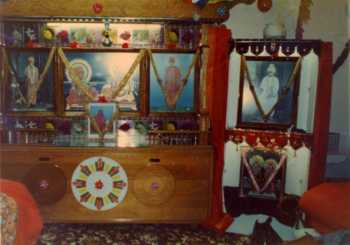 The newly consecrated murtis of the small hari mandir on Cowhill Lane