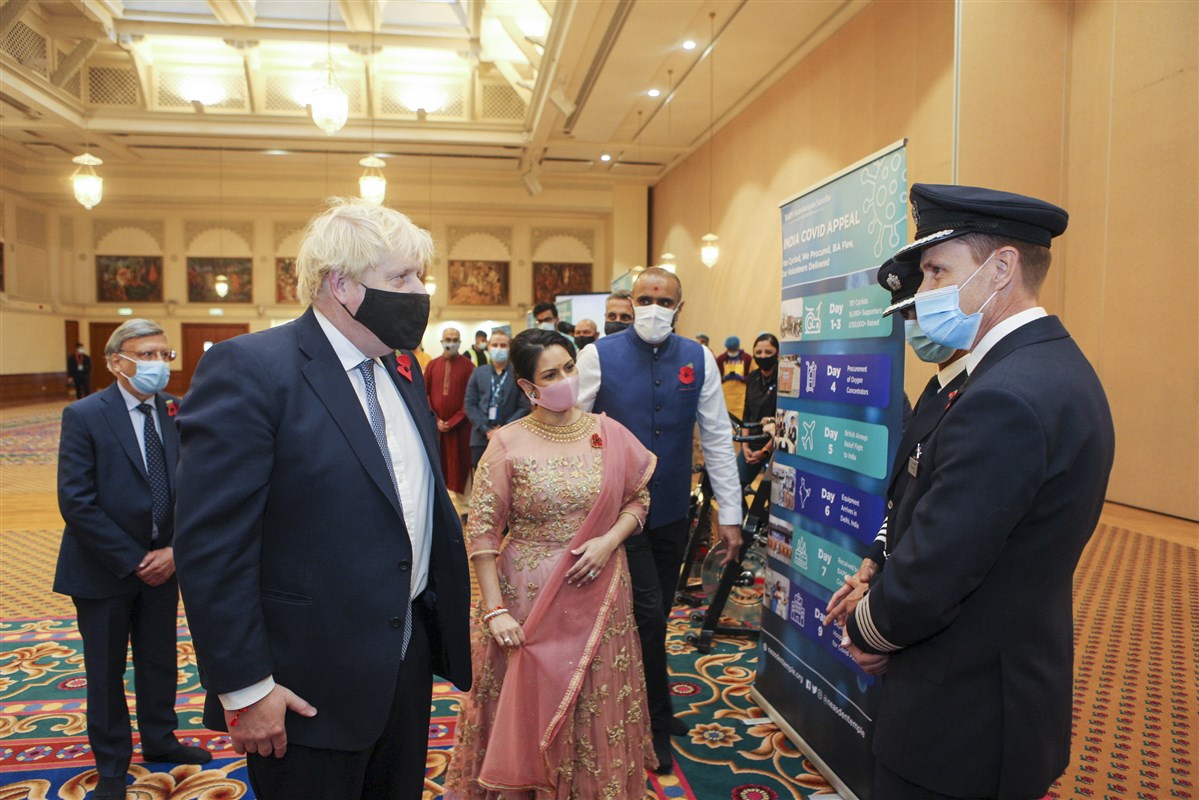 The Prime Minister and Home Secretary also met pilots from British Airways, who partnered with Neasden Temple to transport emergency medical supplies to India to save lives during the peak of the coronavirus pandemic