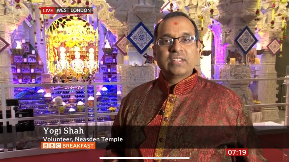 The Diwali and Hindu New Year’s celebrations featured on BBC Breakfast live from London Mandir