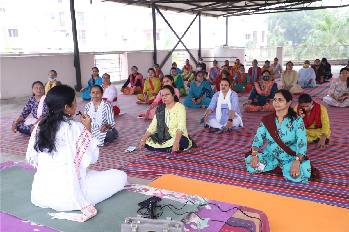 Ms. Krishna guided about Stress Free Life through Yoga & Pranayam.