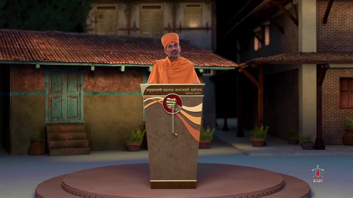 Atmatrupt Swami addresses the assembly