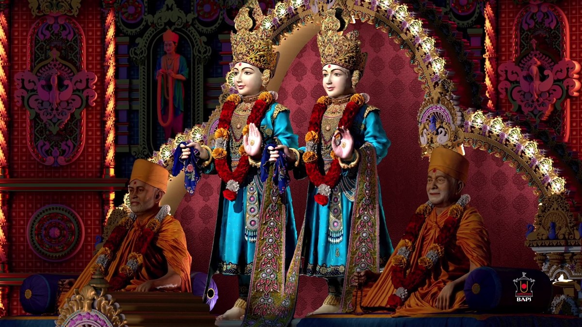 Shri Akshar-Purushottam Maharaj, Brahmaswarup Shastriji Maharaj and Brahmaswarup Yogiji Maharaj