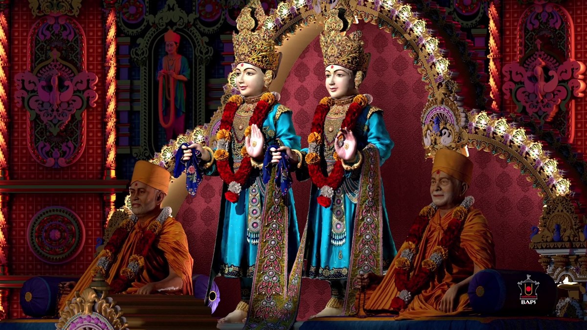 Shri Akshar-Purushottam Maharaj, Brahmaswarup Shastriji Maharaj and Brahmaswarup Yogiji Maharaj