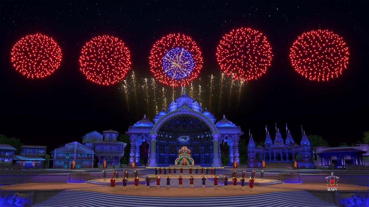 Virtual fireworks display