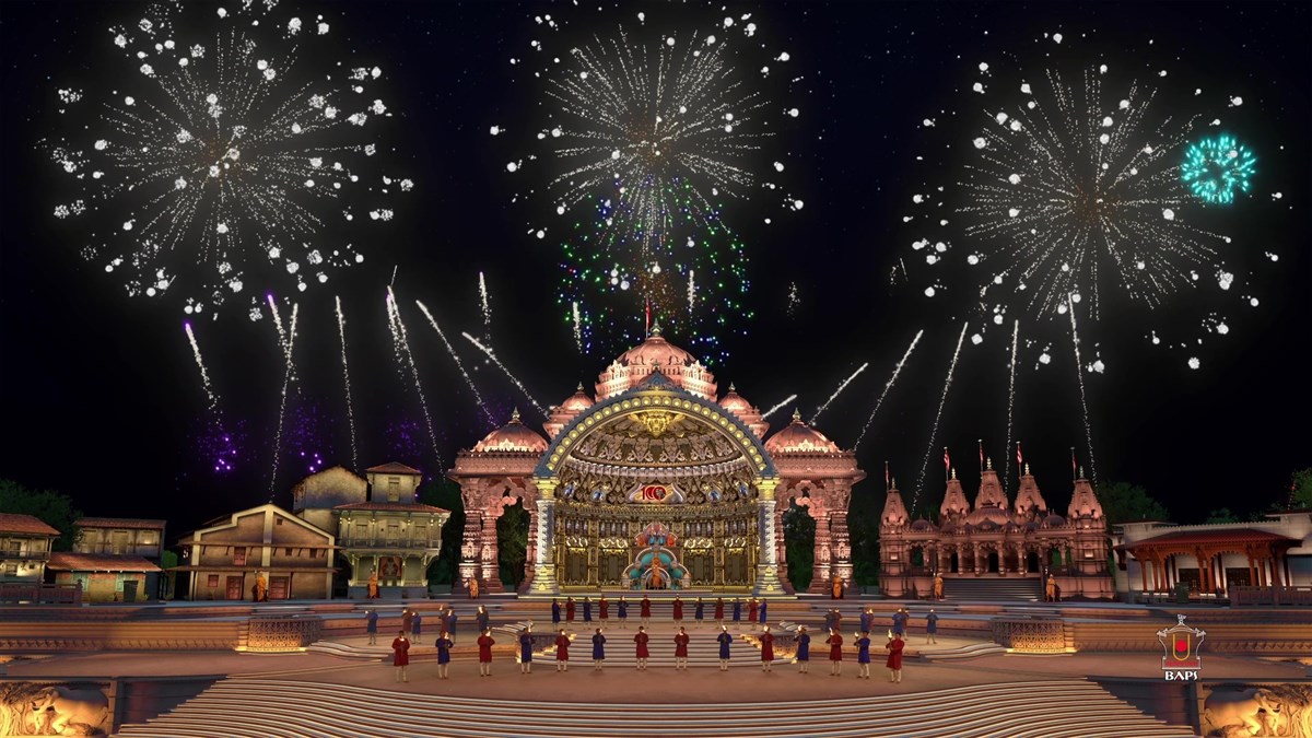 Virtual fireworks display