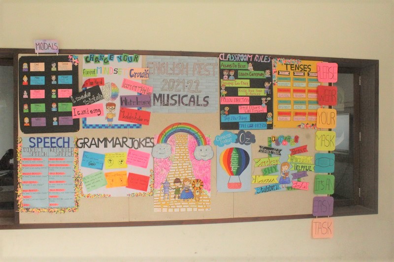 Students participating in various activities during English Week at school 