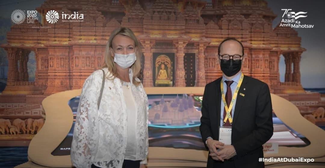H.E. Liselott Andresson, Ambassador of Sweden to the UAE admires the symbol of international harmony that is the BAPS Hindu Mandir