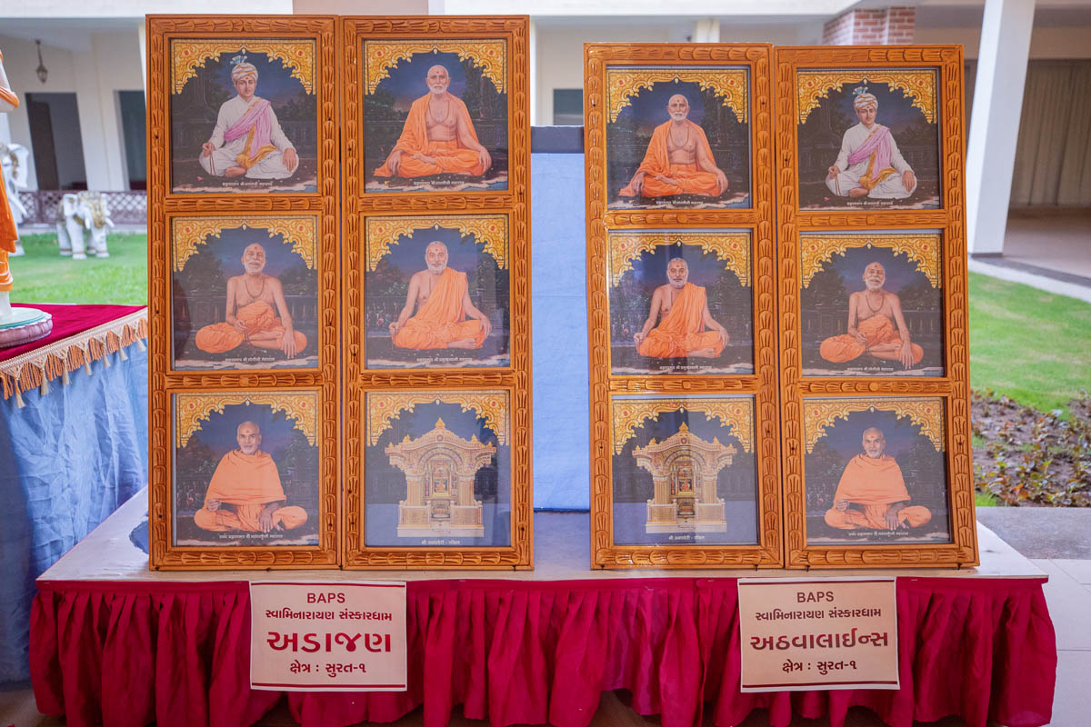Murtis to be consecrated at BAPS Shri Swaminarayan Mandirs in Athwalines and Adajan (Surat), India