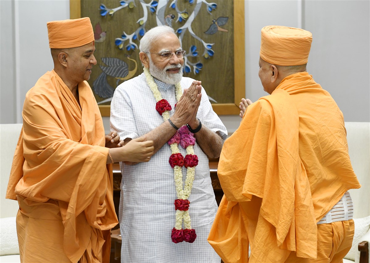 Meeting of BAPS Swamis with PM Narendra Modi, Delhi