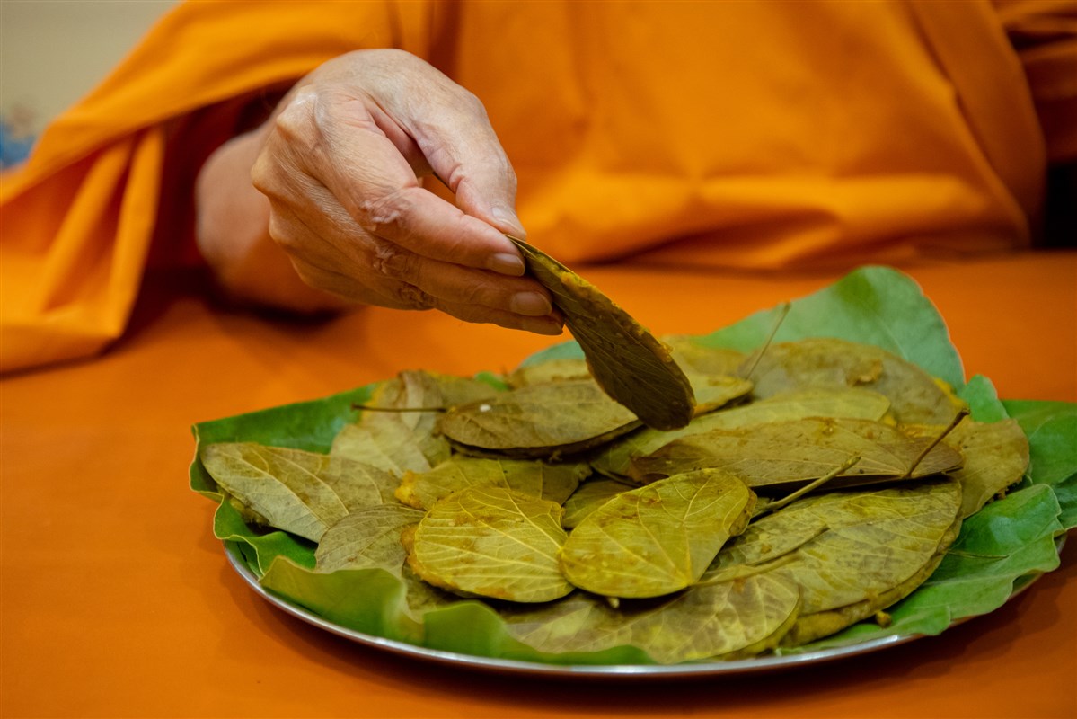 Swamishri sanctifies tribal delicacies