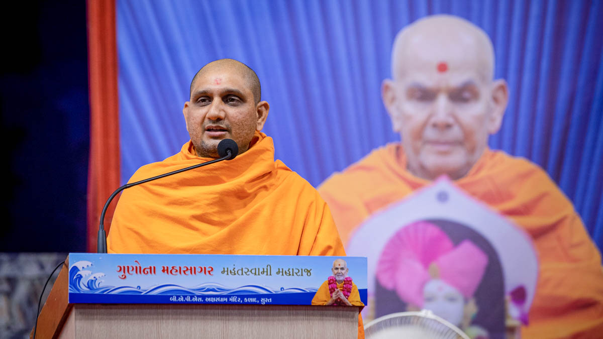 Shrutipriya Swami addresses the assembly