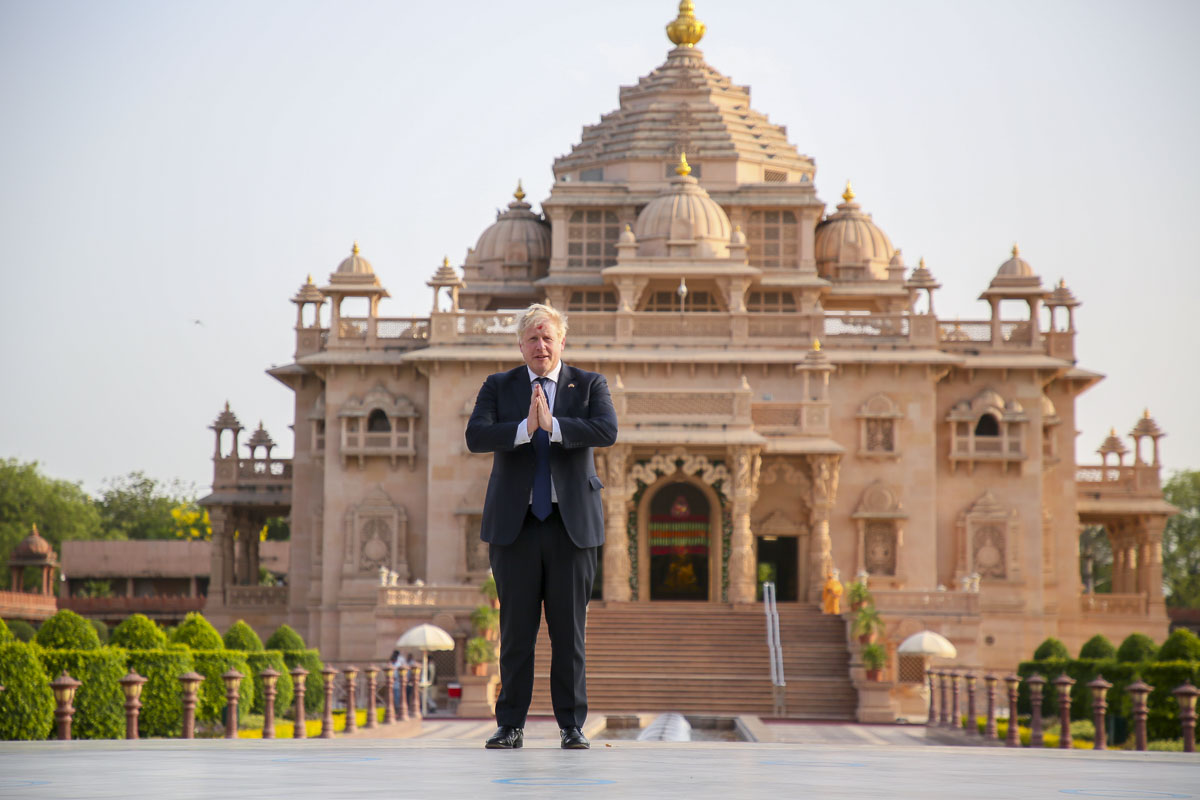 PM Boris Johnson at Swaminarayan Akshardham, Gandhinagar
