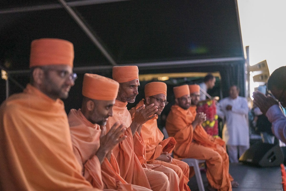 Sadhus greet all with folded hands