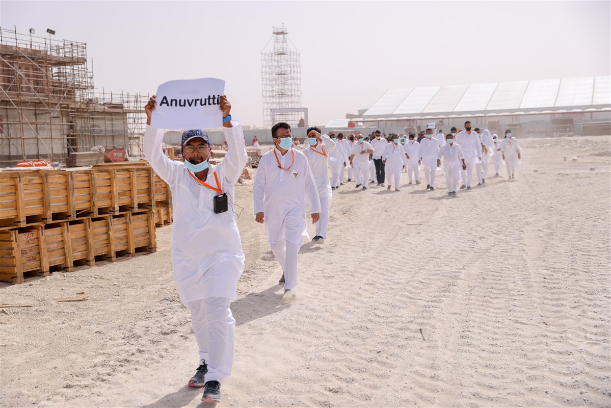 All the participants were led on a tour of the BAPS Hindu Mandir project site
