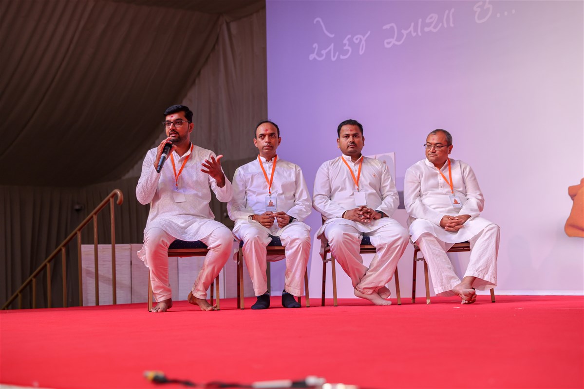 Volunteers participating in a question and answer session