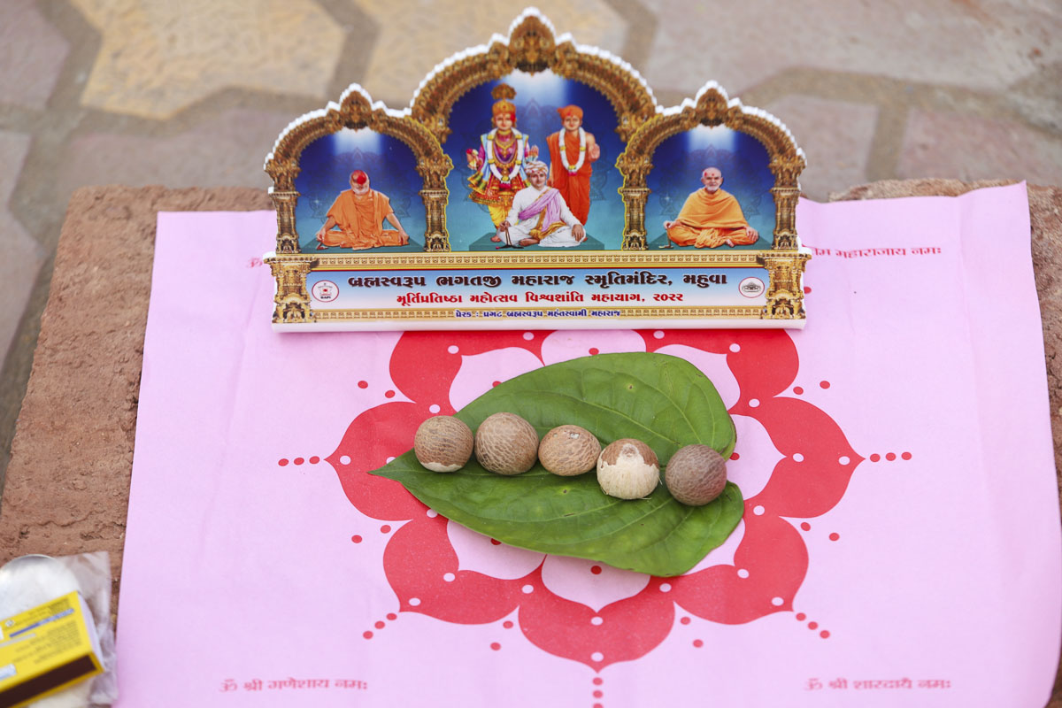 Devotees participate in the yagna rituals