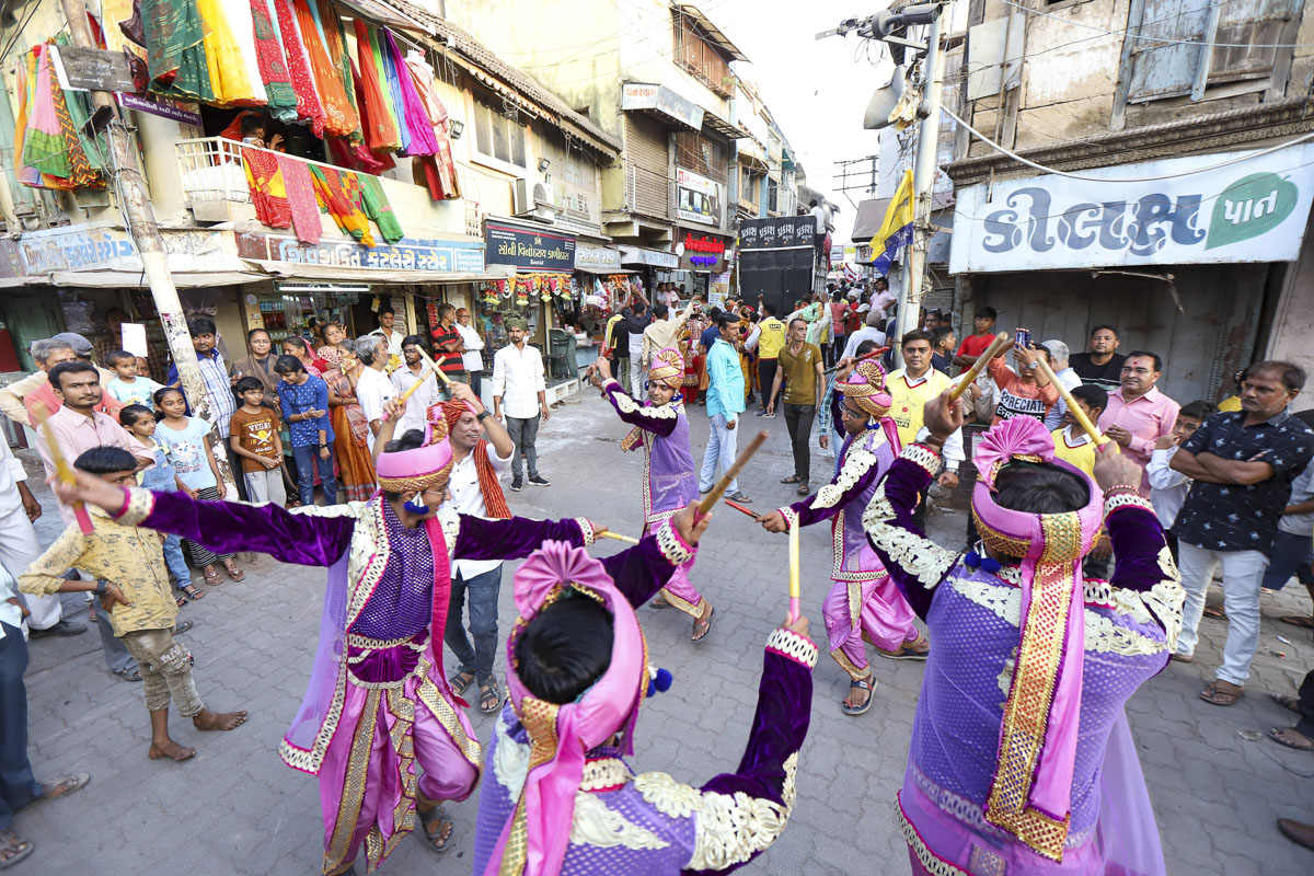 Nagar Yatra - a procession of the murtis through the streets of Mahuva