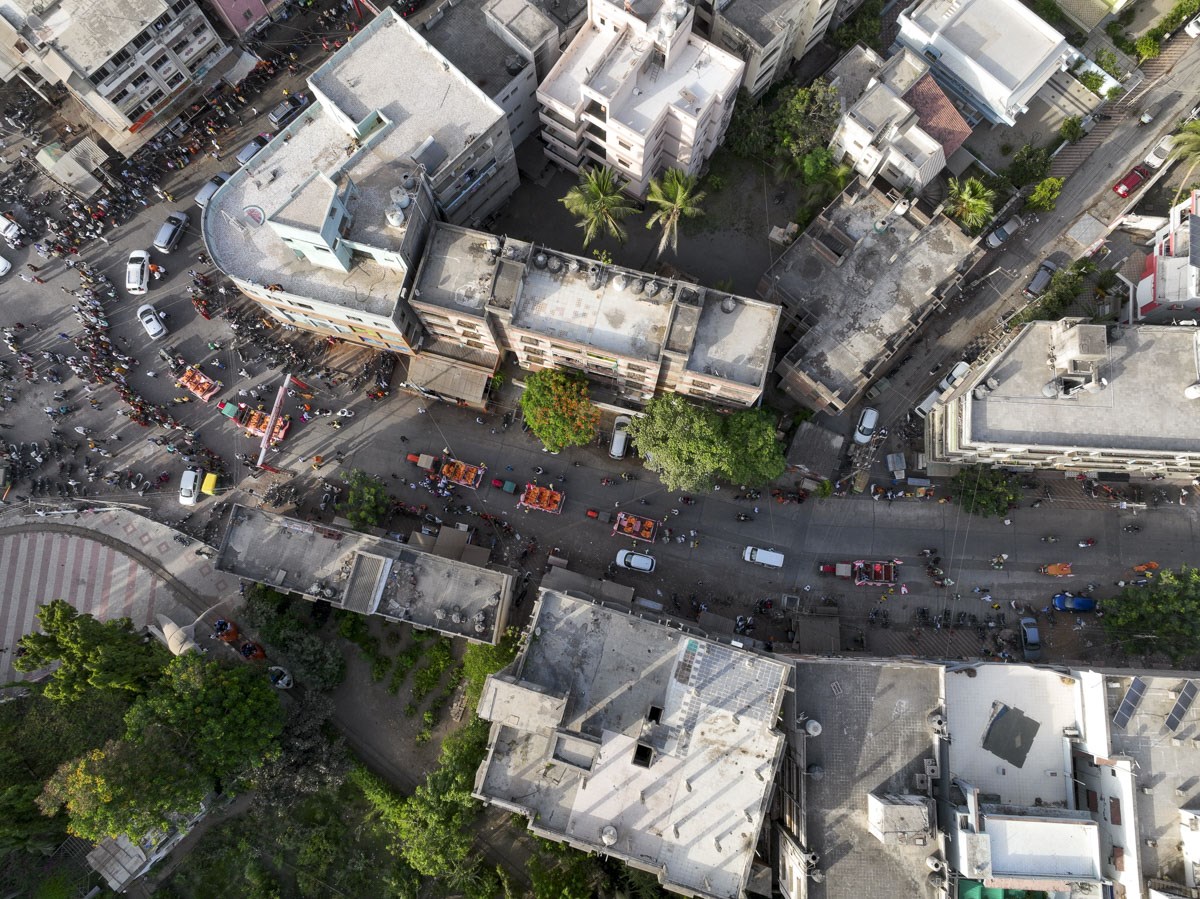 Nagar Yatra - a procession of the murtis through the streets of Mahuva