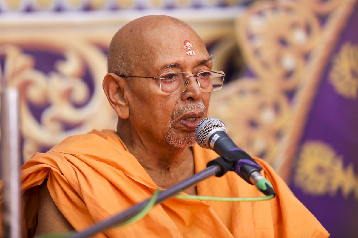 Pujya Tyagvallabh Swami addresses the assembly