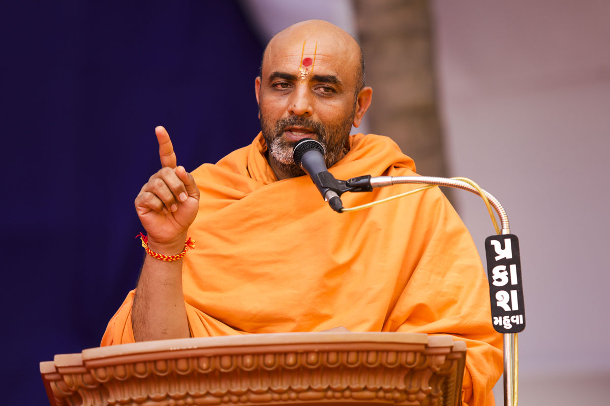Adhyatmaswarup Swami addresses the assembly