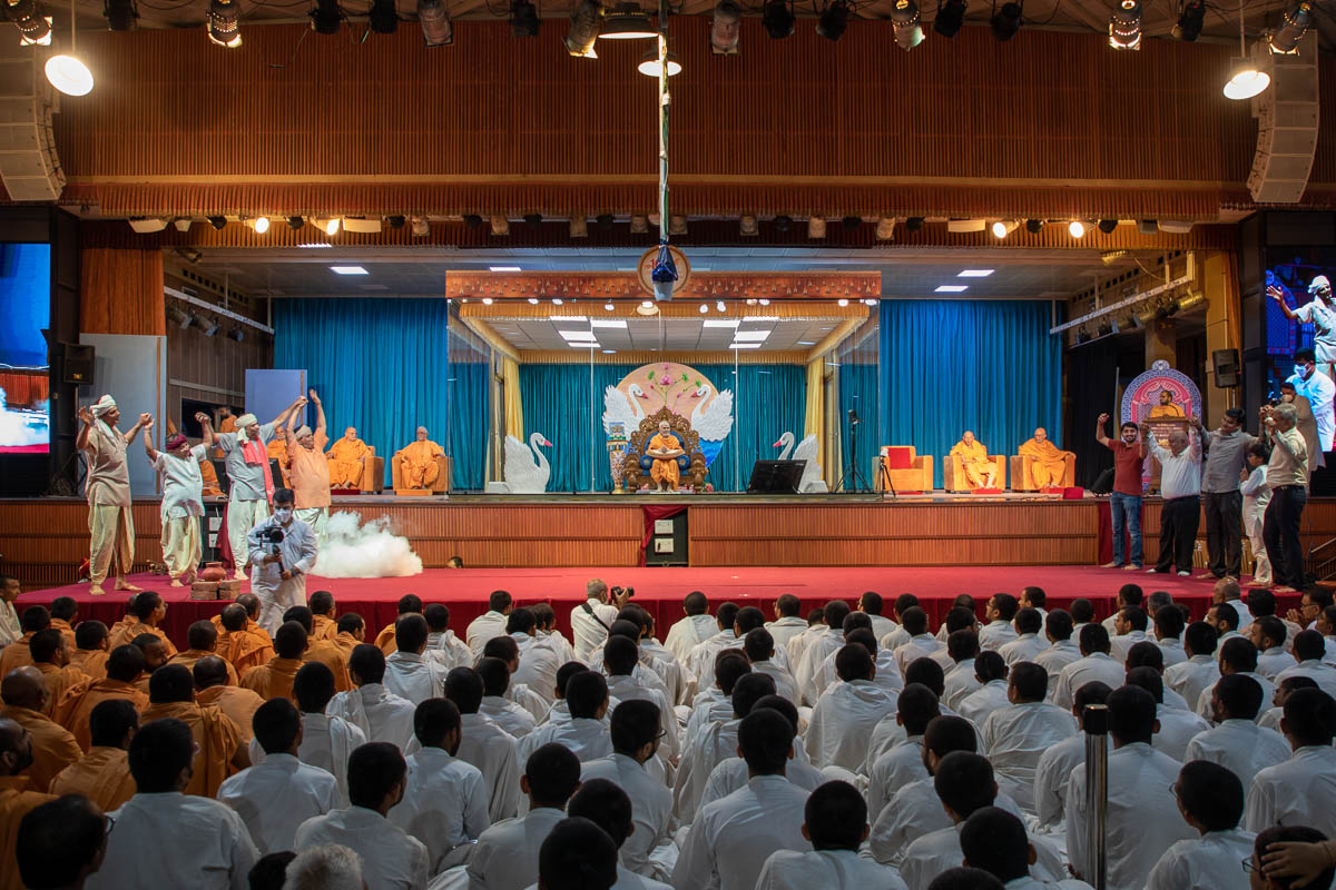 A skit presentation by devotees