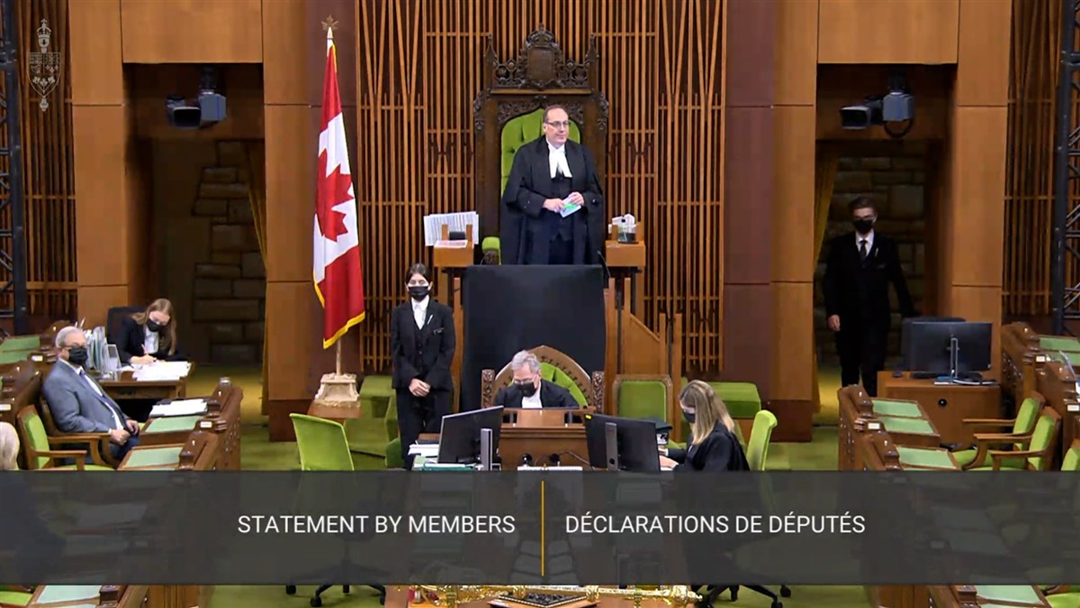 The inauguration of the BAPS Swaminarayan Research Institute being recognized in the Canadian Parliament on June 10, 2022