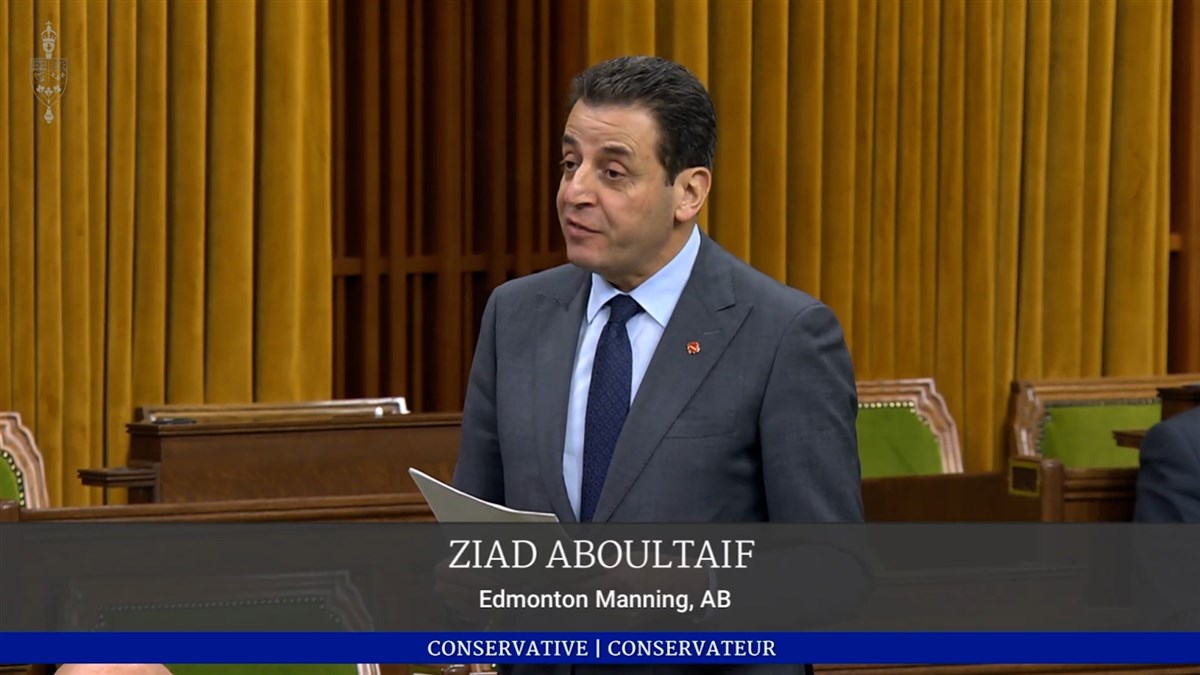 Ziad Aboultaif, MP, Edmonton Manning recognizing  the inauguration of the BAPS Swaminarayan Research Institute in the Canadian Parliament on June 10, 2022