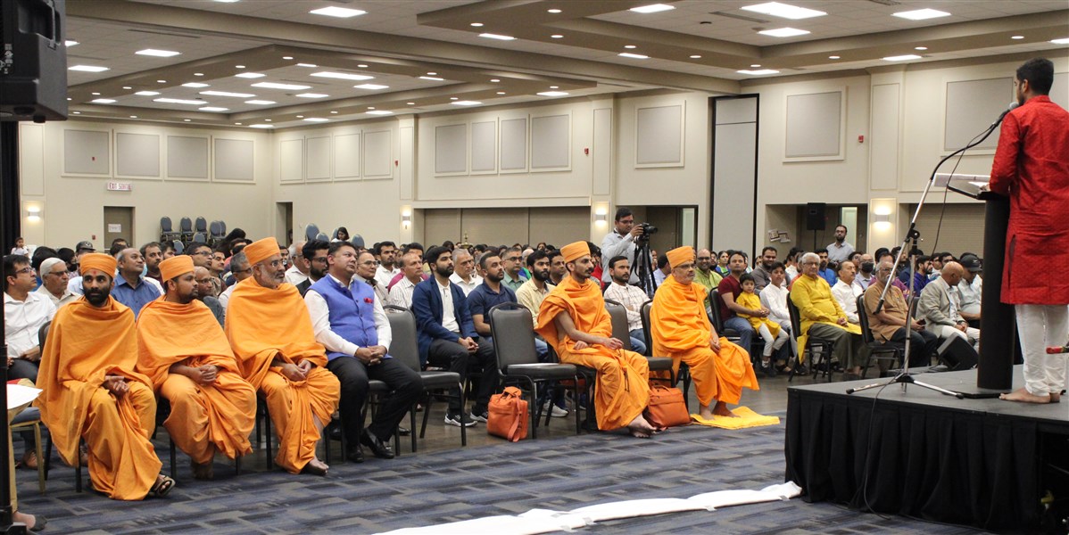Launch Ceremony of the Canadian Chapter of the BAPS Swaminarayan Research Institute in the presence of dignitaries, guests, devotees, and well-wishers