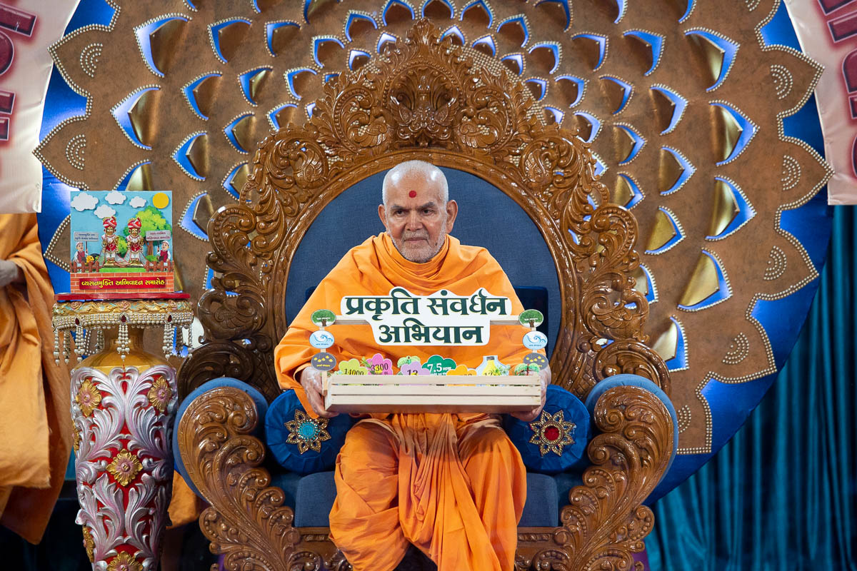 Swamishri with the display