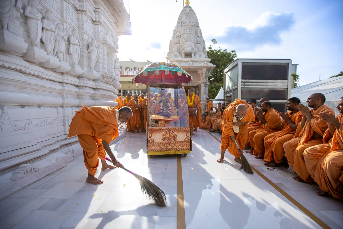 Rathyatra celebration in the mandir pradakshina