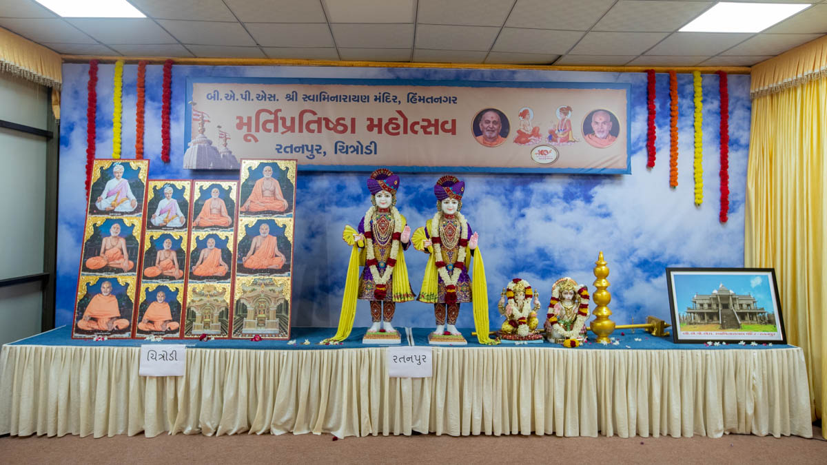 Murtis to be consecrated at BAPS Shri Swaminarayan Mandirs in Chitrodi and Ratanpur (Himmatnagar), India