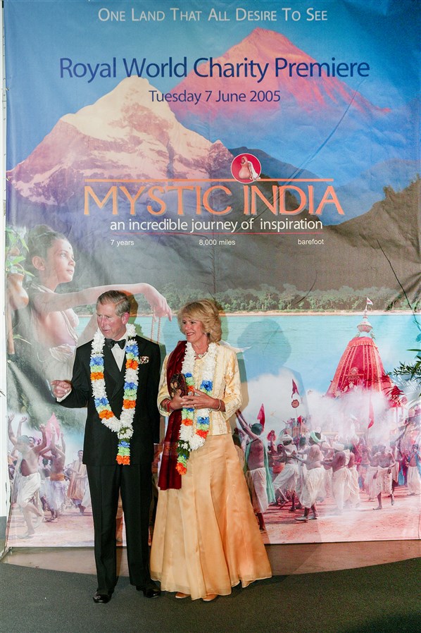 His Majesty King Charles III, accompanied by Her Majesty The Queen Consort, attended the Royal World Charity Premiere of the large-format film, <i>Mystic India</i>, at the London Science Museum in 2005