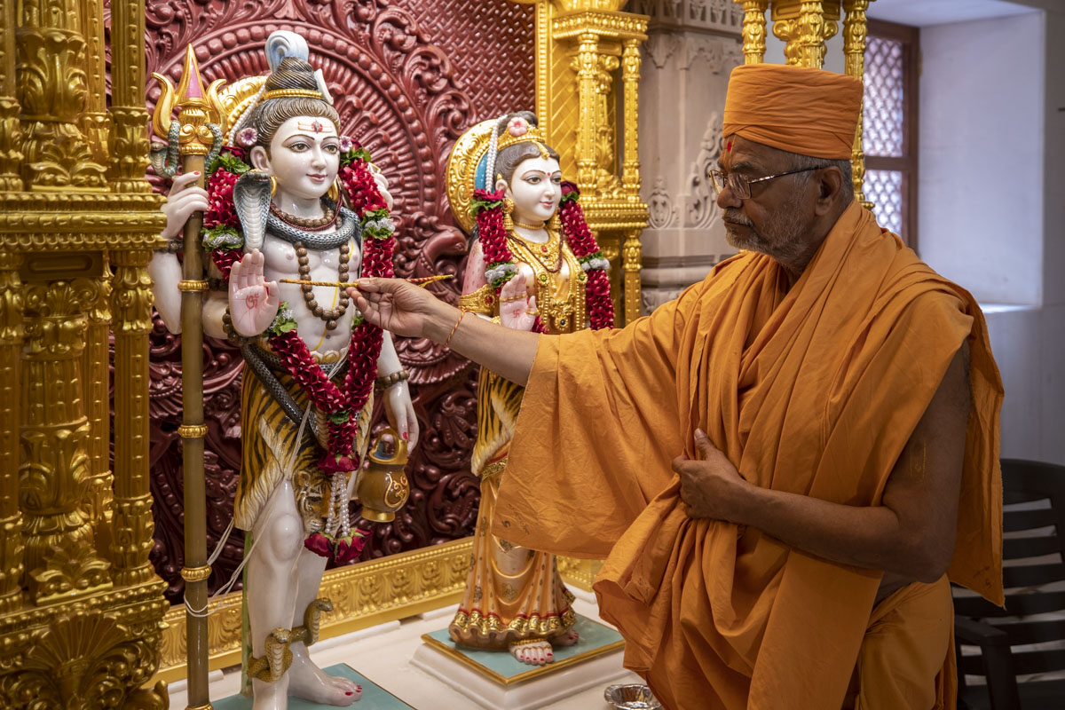 Sarveshwar Swami performs the murti-pratishtha rituals