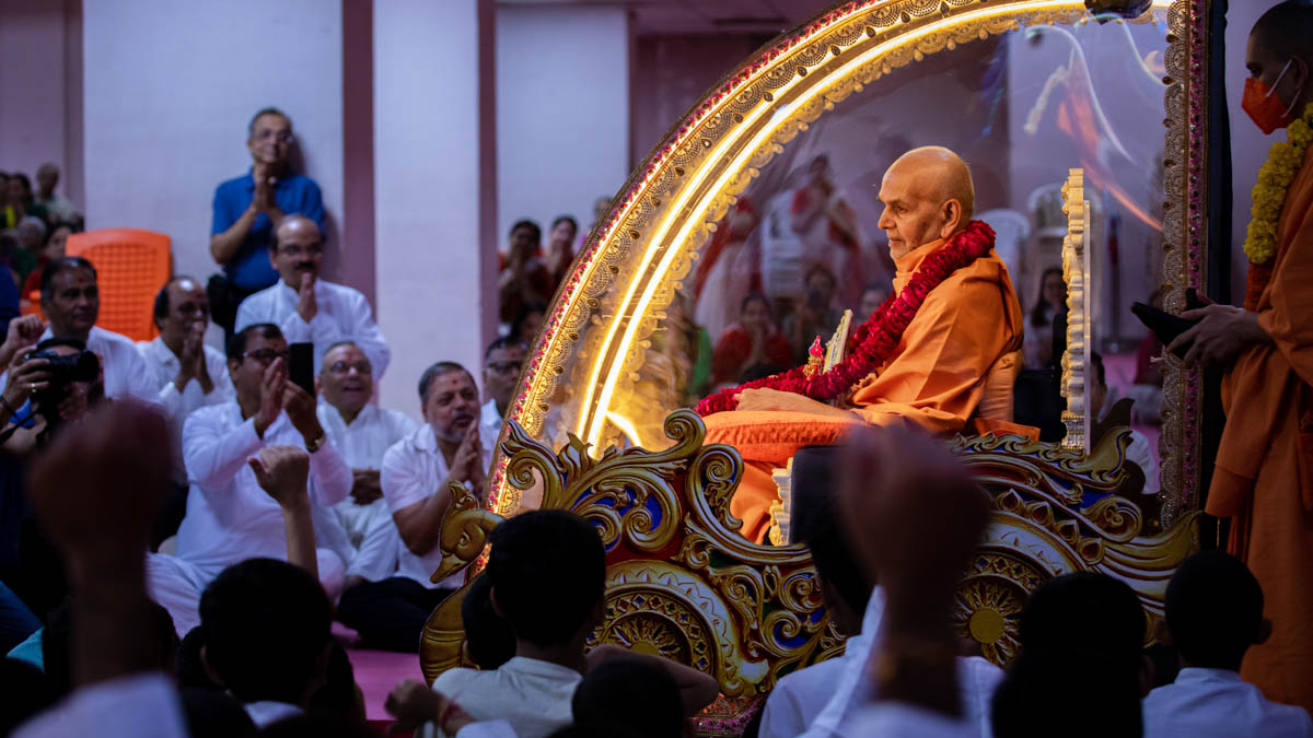 Swamishri during the procession