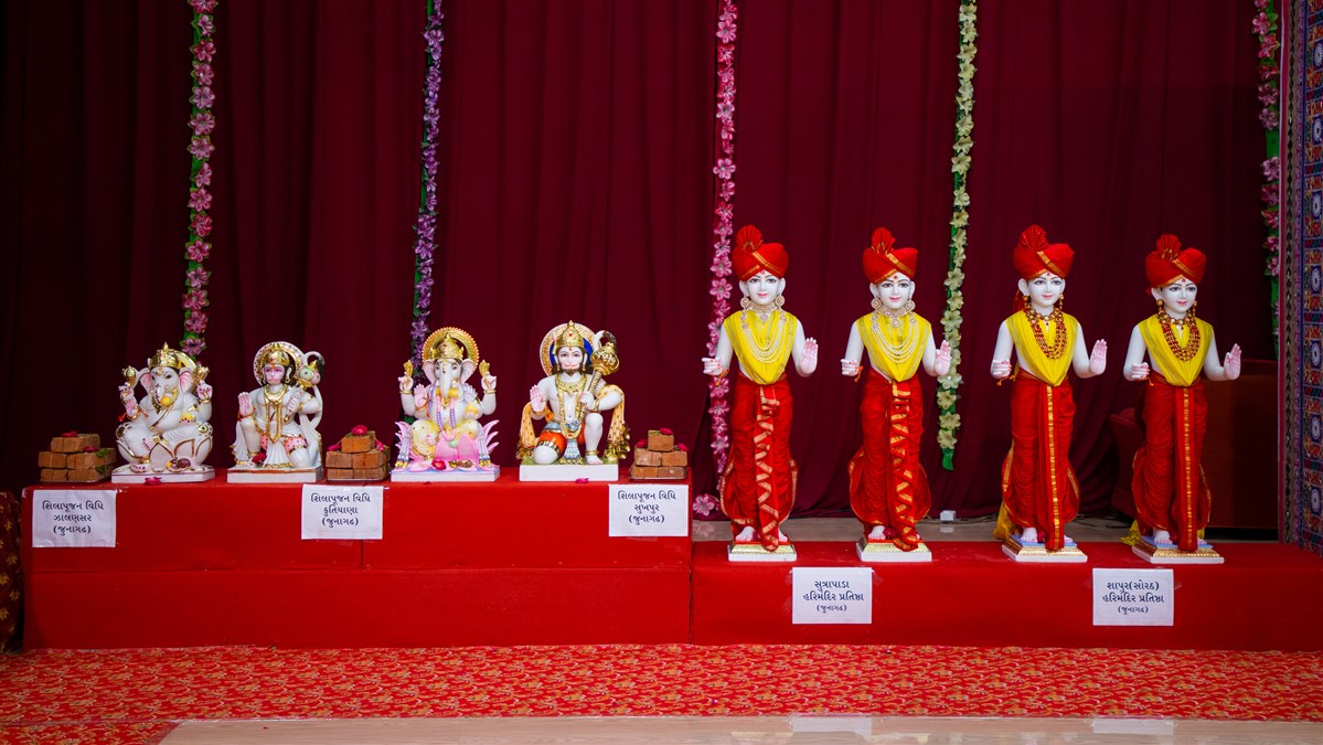 Murtis to be consecrated at BAPS Shri Swaminarayan Mandirs in Sutrapada and Shapur, India