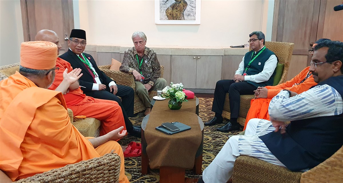 In a meeting with organisers of R20 Indonesia and Hindu delegates, discussing potential plans for R20 India in 2023