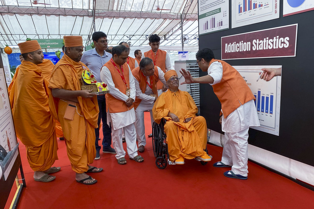 Pujya Doctor Swami visits the exhibition hall