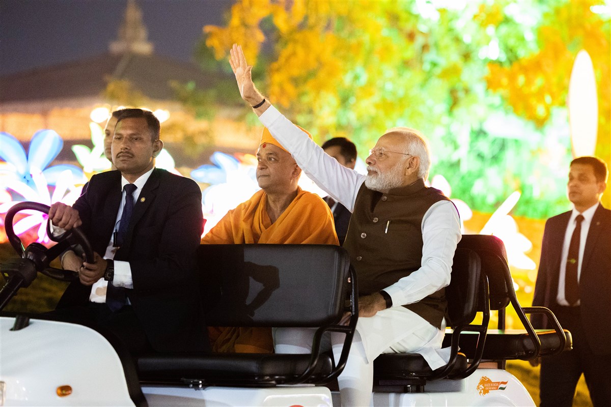 PM Narendra Modi observes glow garden