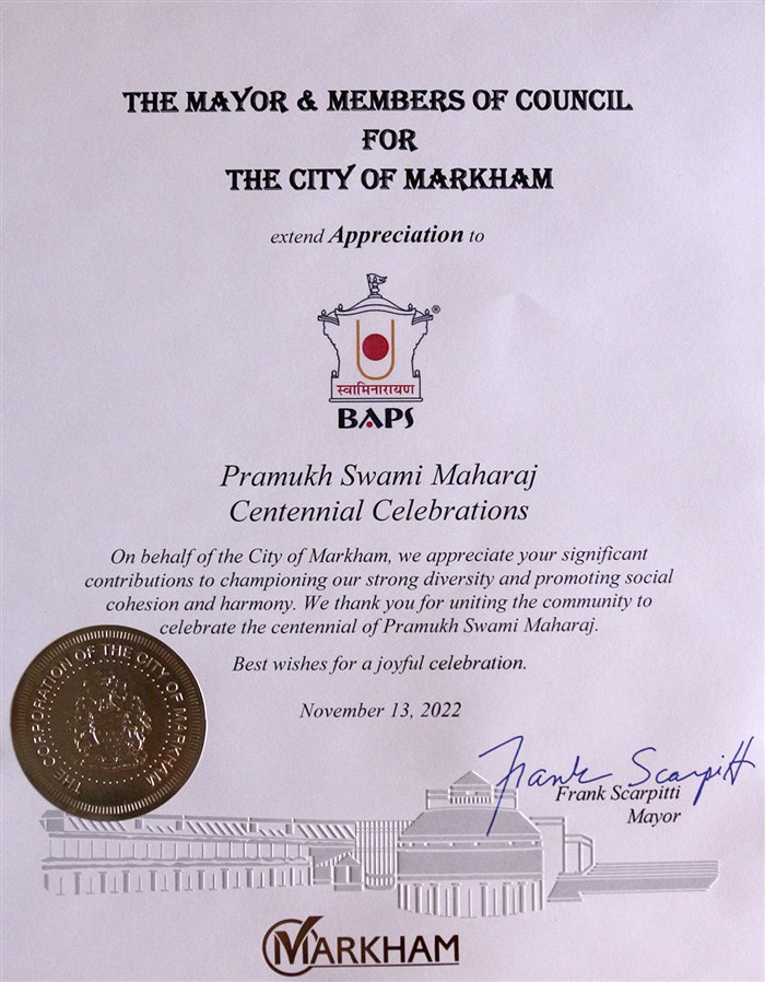 Message from His Worship Frank Scarpitti, Mayor for City of Markham