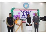 Welcoming Sh. Dharmendra Pradhan in SVMR campus