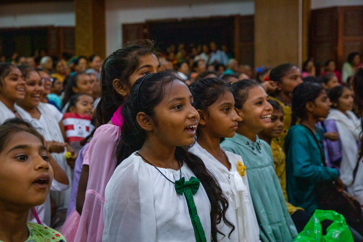 Children during the assembly