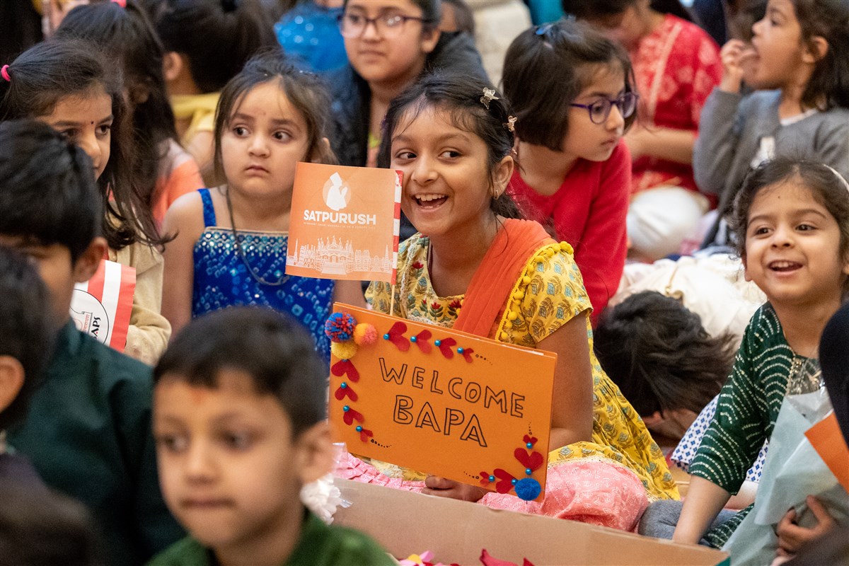 Children were equally excited and pleased to see Swamishri in London, some for the very first time