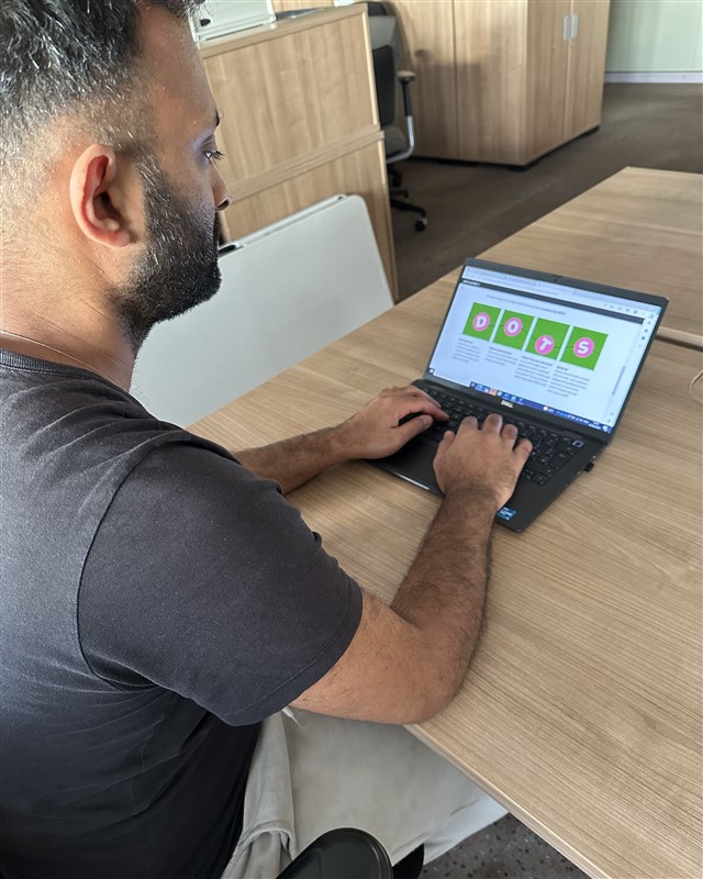 A volunteer undertaking NSPCC training for children's online safety