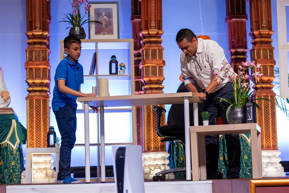 Prakashbhai and his son, Akshar, were busy doing some housekeeping...